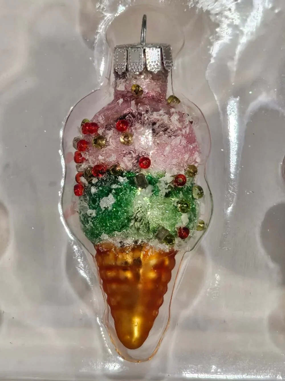 Pastel Glass Ice Cream & Cupcake Christmas Tree Ornaments Sweet Treats Set Of 9